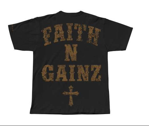 Faith N Gainz Oversized Crop Tee - Black